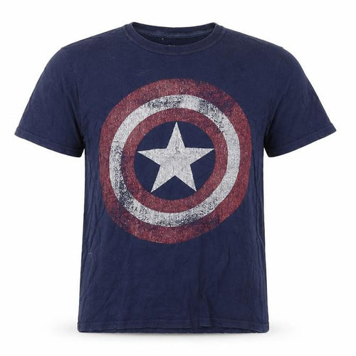 Avenger Mens Blue Cotton T-Shirt Size S Crew Neck
