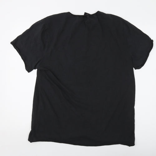 Amplified Mens Black Cotton T-Shirt Size 2XL Crew Neck
