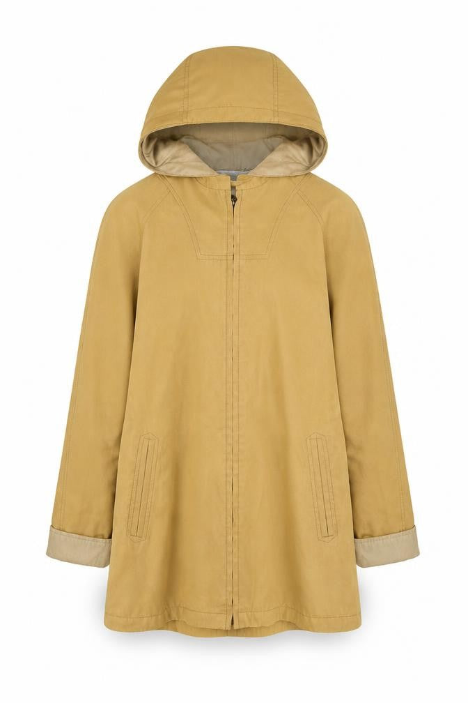 Front view of Marks & Spencer women’s beige jacket, size UK 12, zip