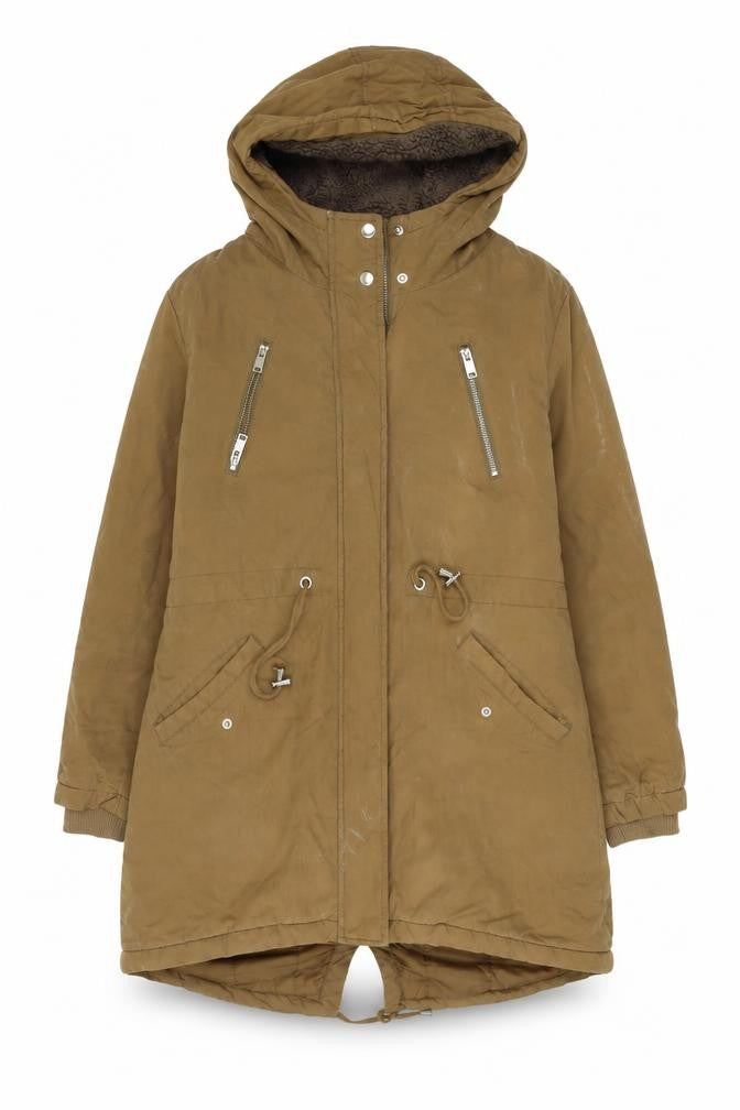 New Look Womens Beige Parka Jacket Size 12 Zip
