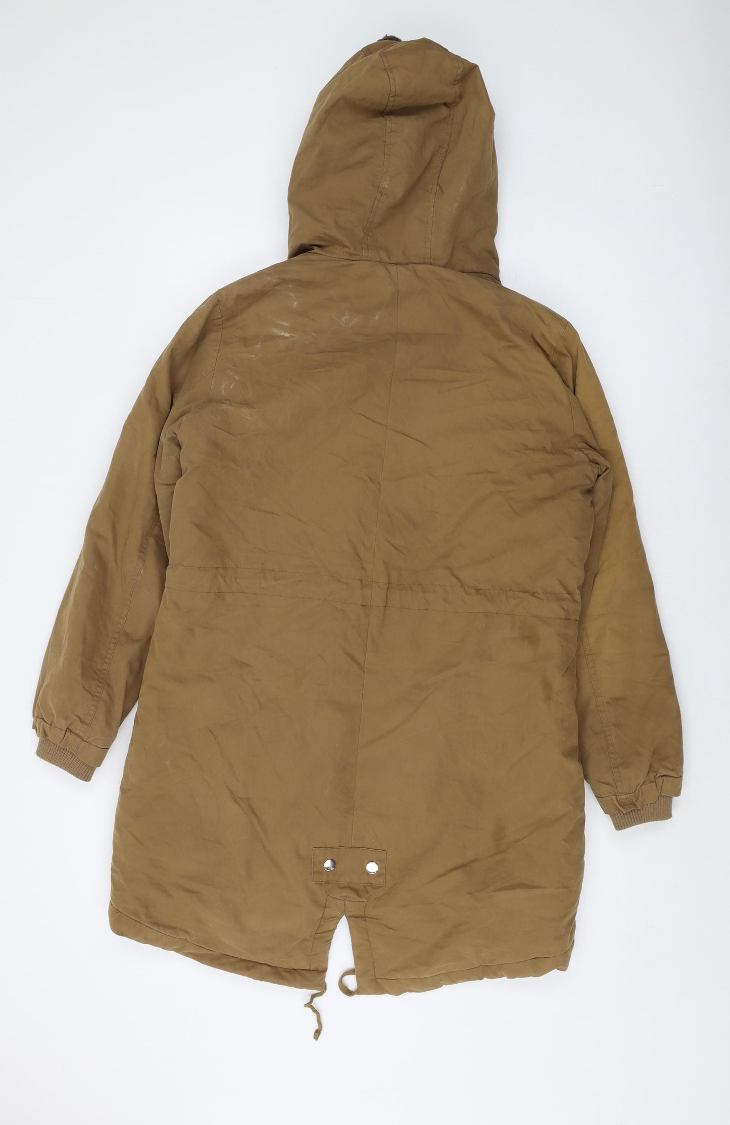 New Looj Womens Beige Parka Jacket Size 12 Zip