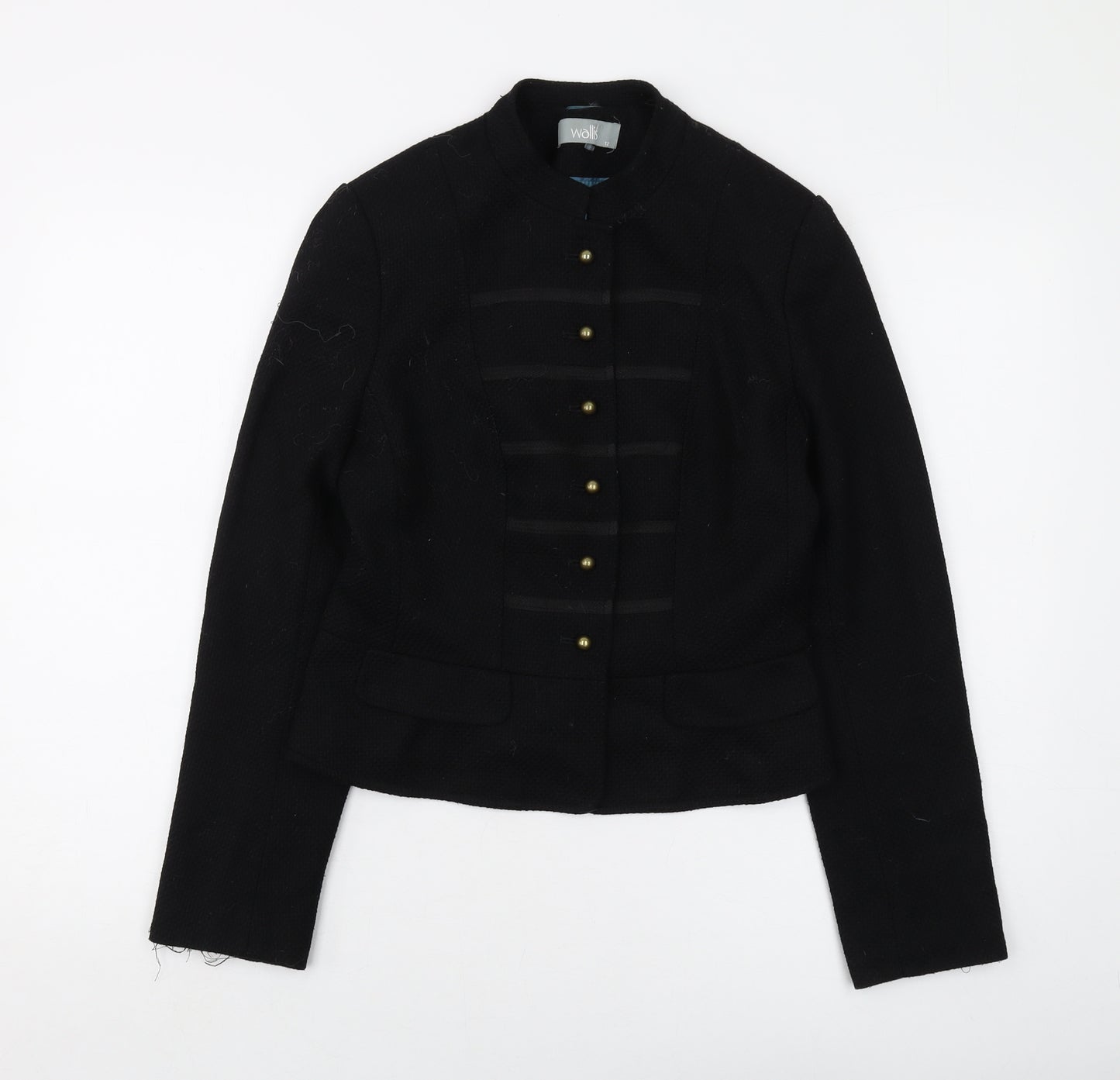 Wallis Womens Black Jacket Size 12 Button