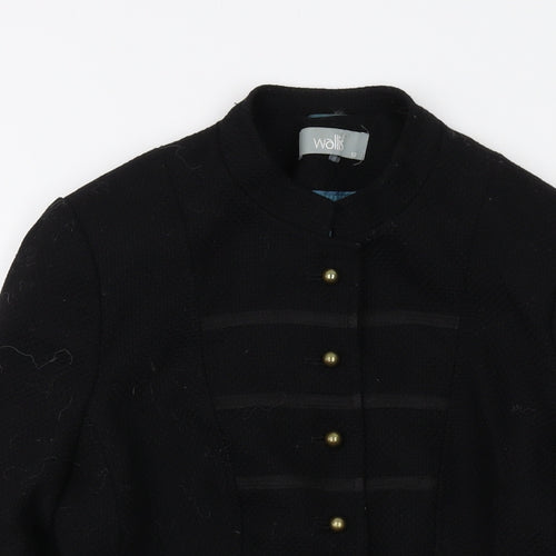 Wallis Womens Black Jacket Size 12 Button