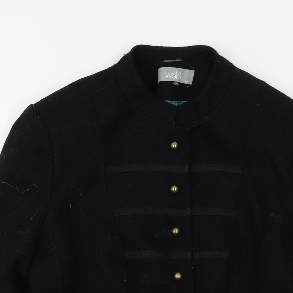Wallis Womens Black Jacket Size 12 Button