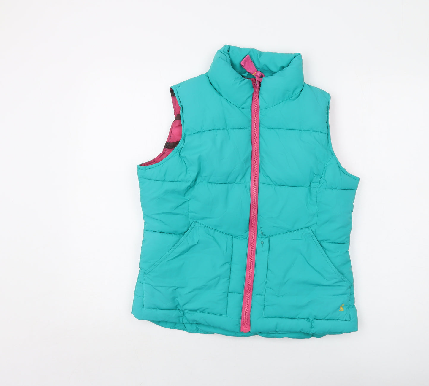 Joules Womens Green Gilet Waistcoat Size 12 Zip