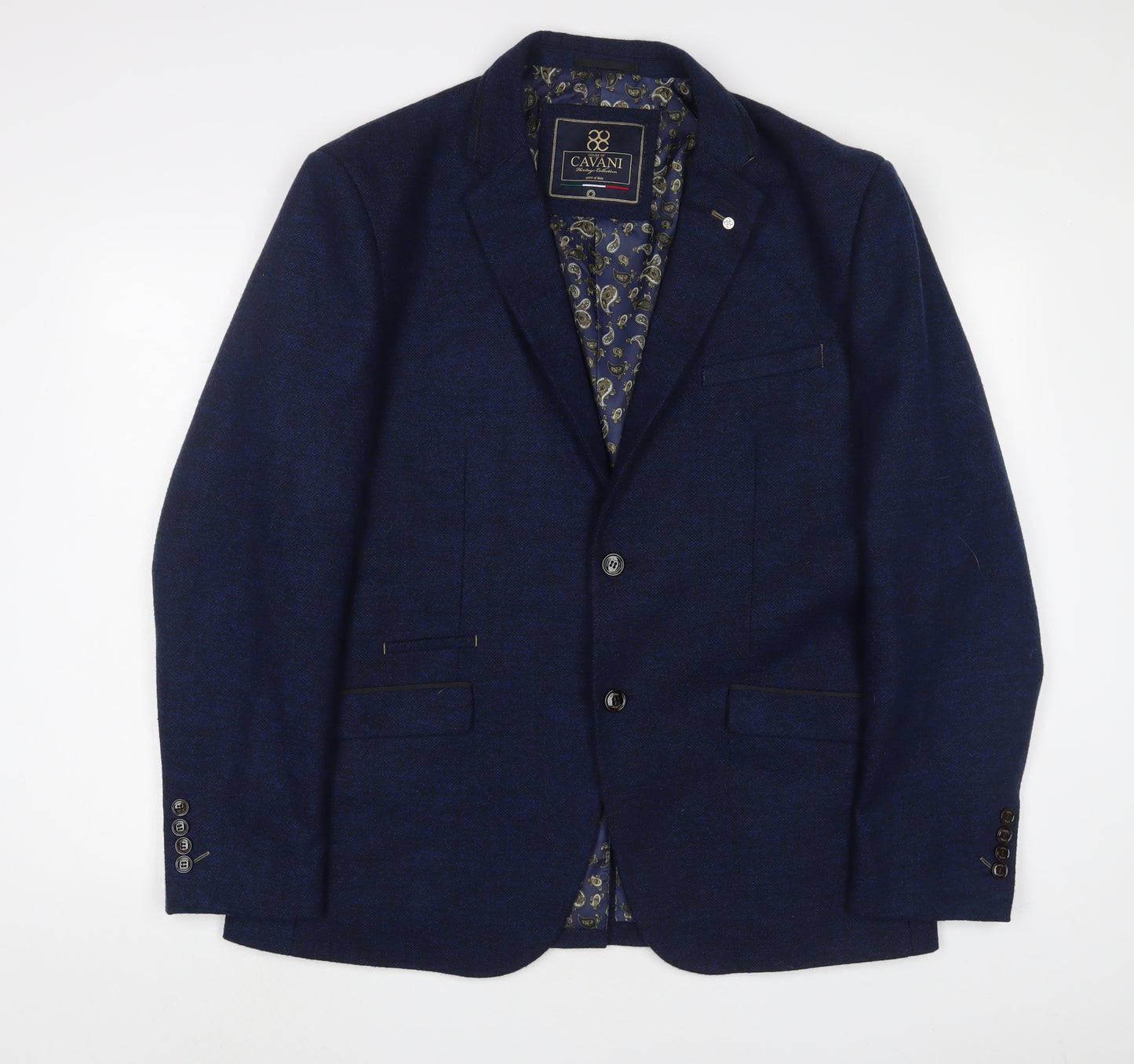 CAVANI Mens Blue Wool Jacket Suit Jacket Size 46 Regular