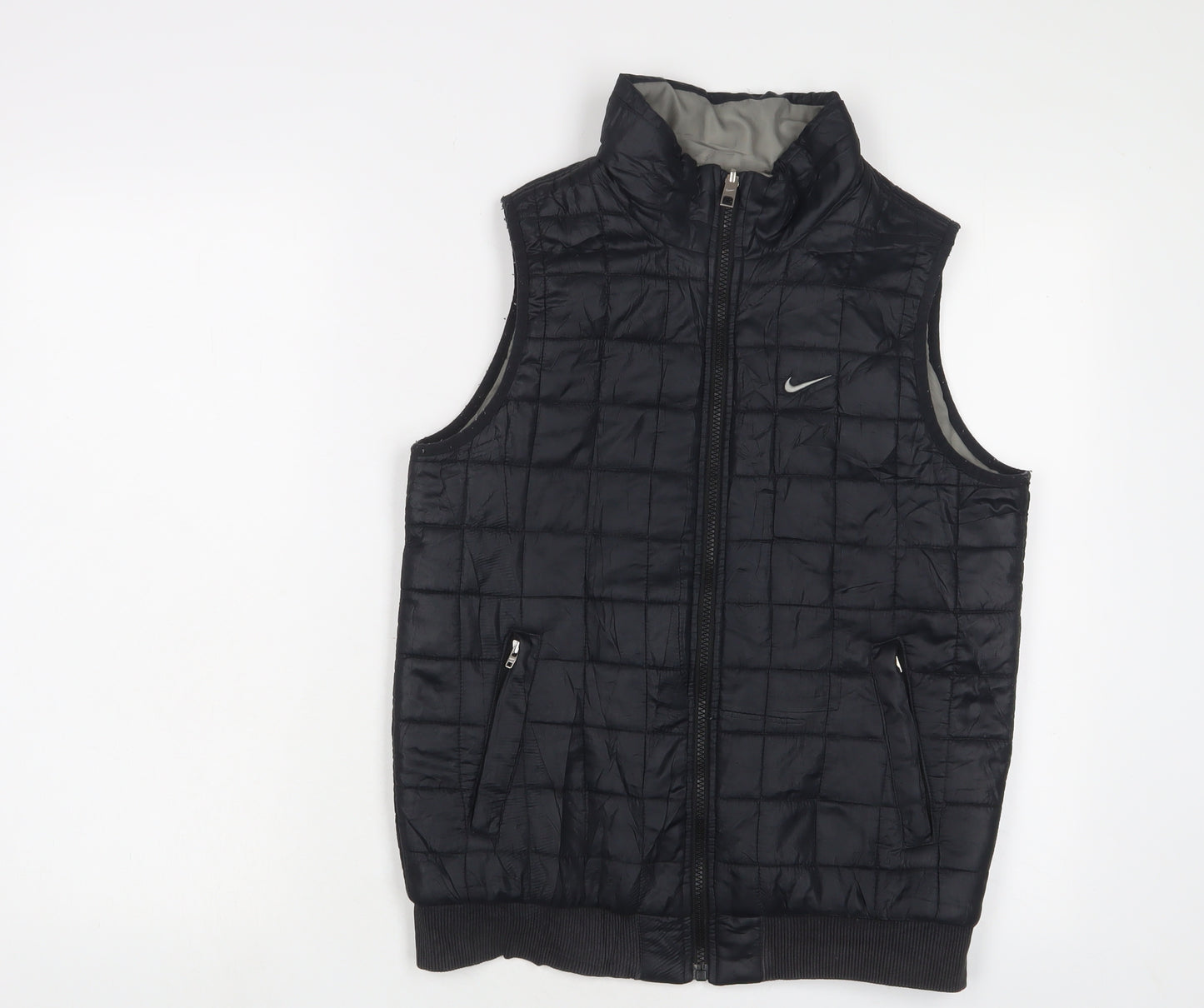 Nike Boys Black Gilet Jacket Size 12-13 Years Zip - Logo, Embroidered