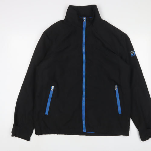 Atlas Mens Black Jacket Size M Zip - Logo, Embroidered