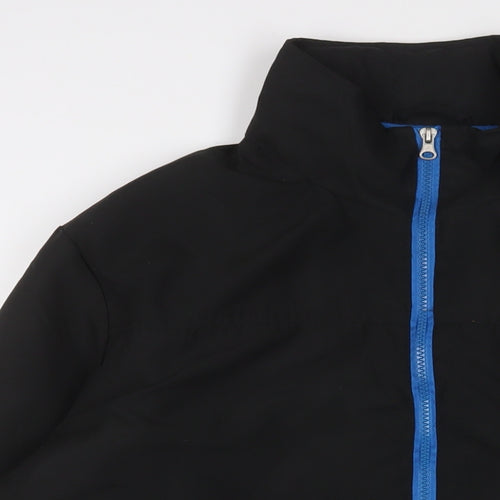 Atlas Mens Black Jacket Size M Zip - Logo, Embroidered