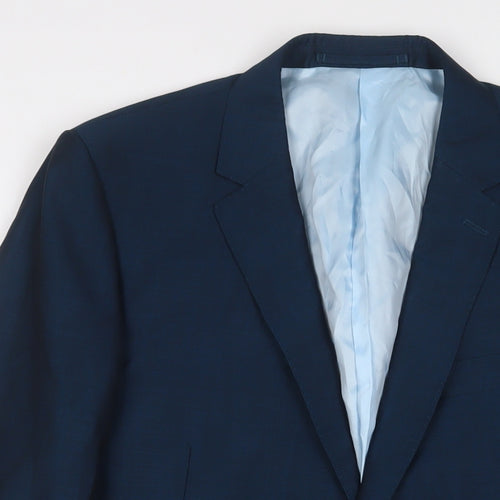 Marks and Spencer Mens Blue Linen Jacket Suit Jacket Size 44 Regular