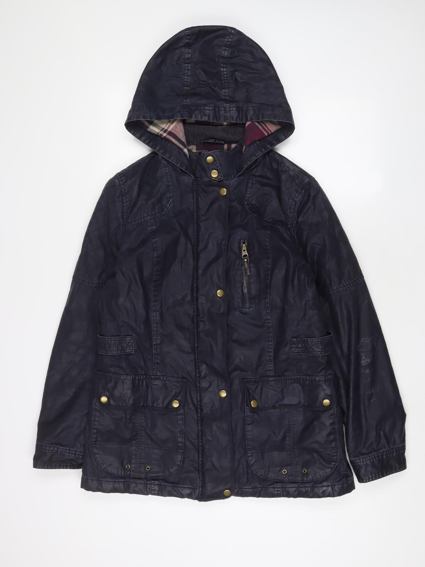 Indigo Womens Blue Jacket Coat Size 14 Zip
