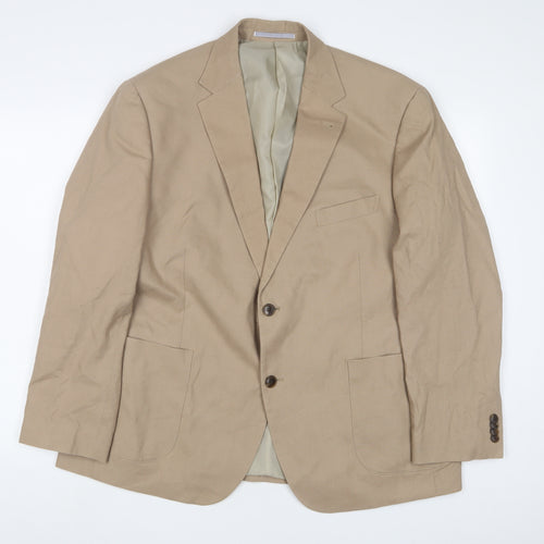 Marks and Spencer Mens Beige Linen Jacket Suit Jacket Size 44 Regular