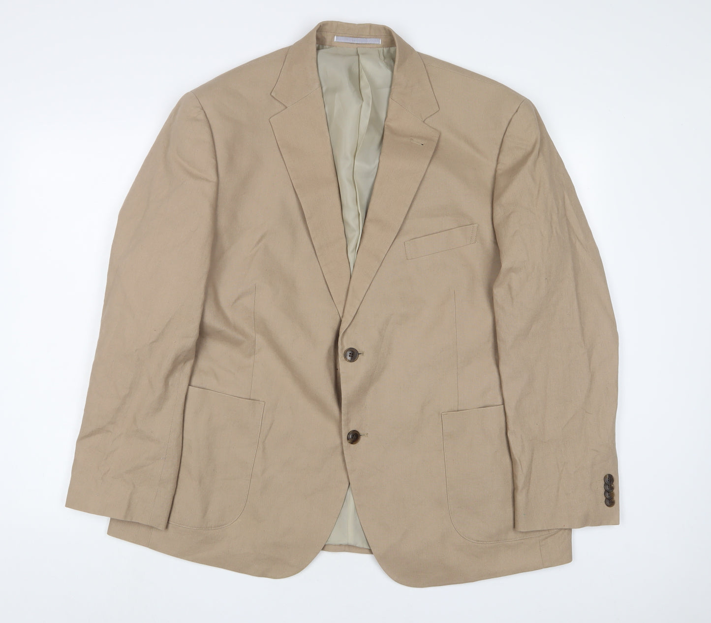 Marks and Spencer Mens Beige Linen Jacket Suit Jacket Size 44 Regular