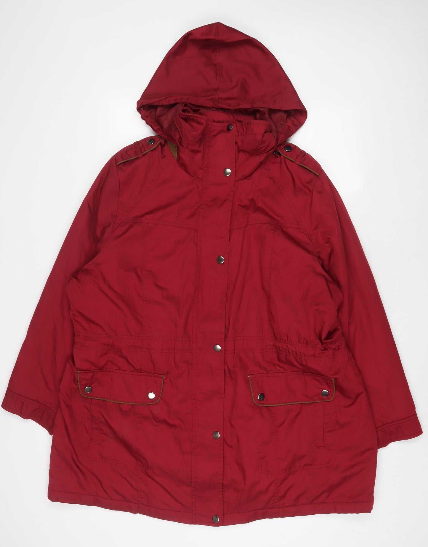 Classic Womens Red Quilted Coat Size 24 Zip