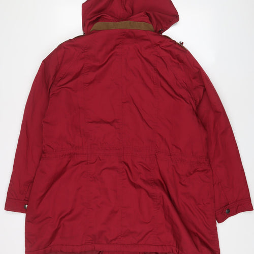 Classic Womens Red Quilted Coat Size 24 Zip