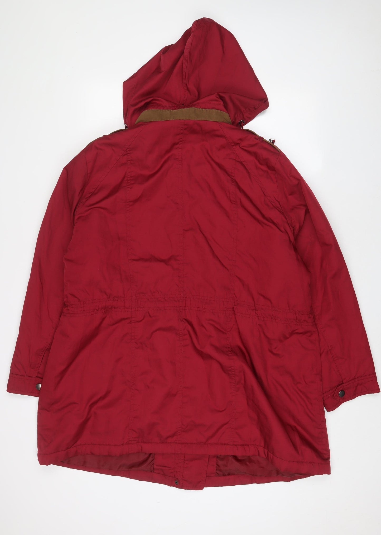 Classic Womens Red Quilted Coat Size 24 Zip