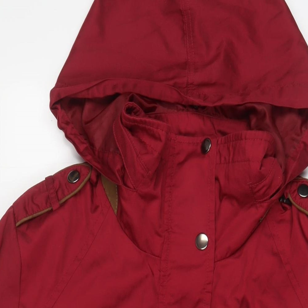 Classic Womens Red Quilted Coat Size 24 Zip