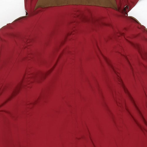 Classic Womens Red Quilted Coat Size 24 Zip