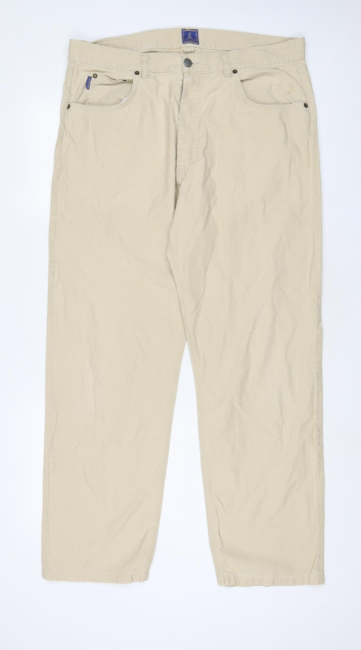 Rockport Mens Beige Cotton Straight Jeans Size 38 in L34 in Regular Zip - Long Leg