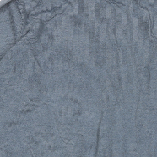 BHS Mens Blue Acrylic Polo Size XL Collared Button