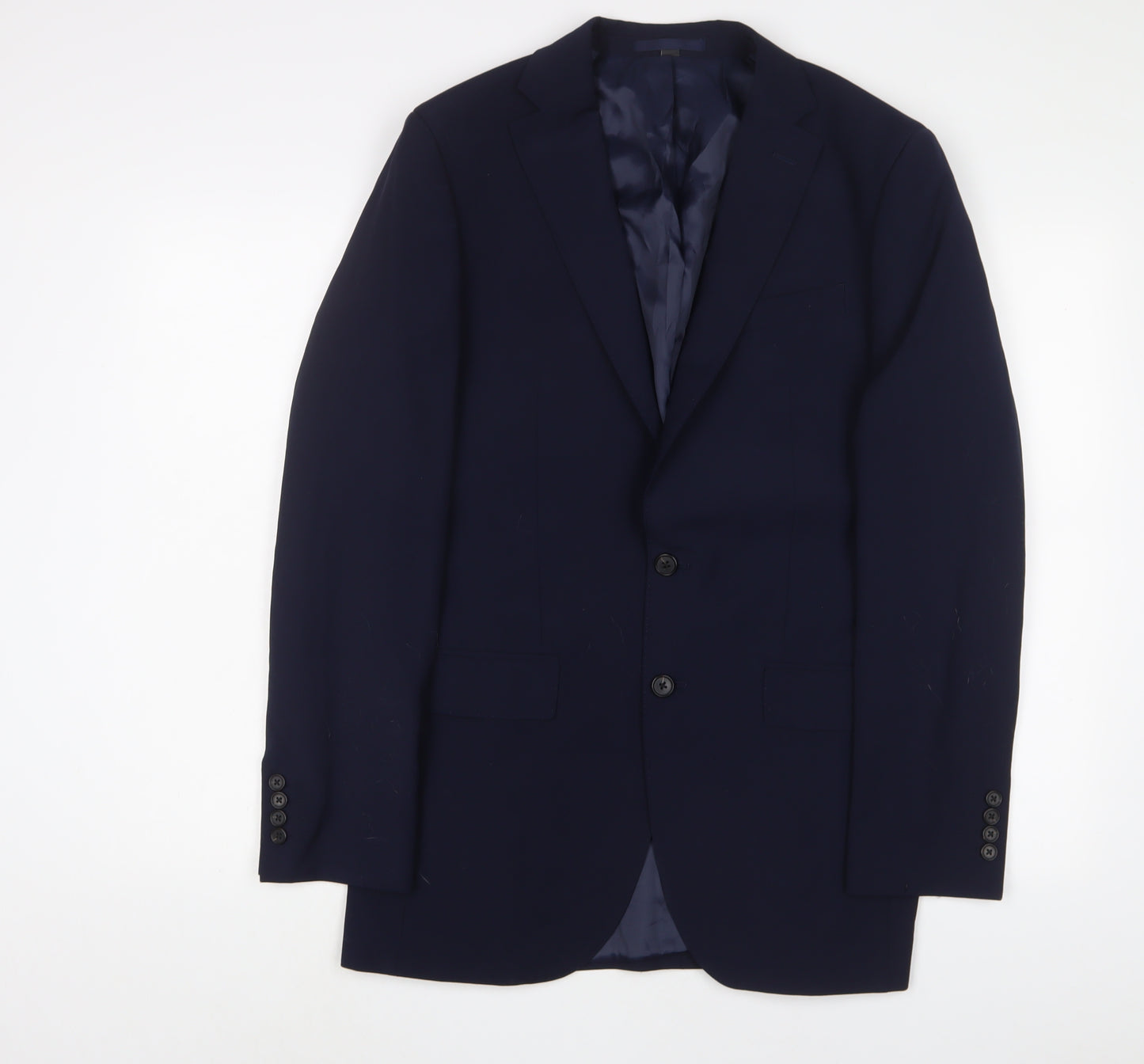 Marks and Spencer Mens Blue Wool Jacket Suit Jacket Size 38 Regular