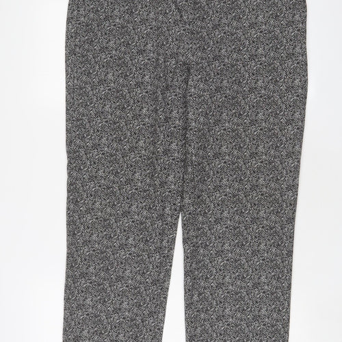 Classic Womens Grey Polyester Trousers Size 14 L29 in Regular Hook & Eye
