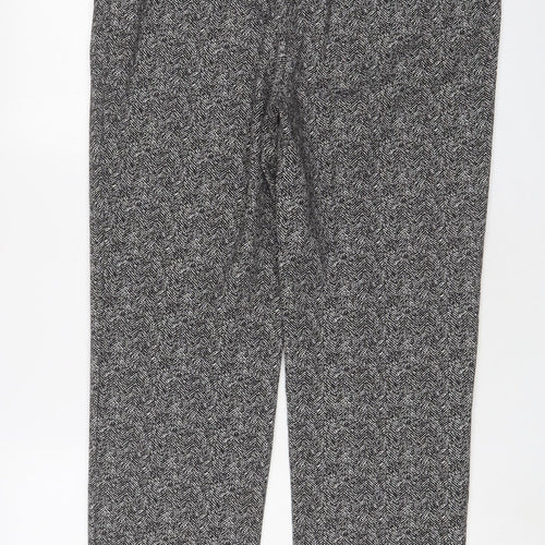 Classic Womens Grey Polyester Trousers Size 14 L29 in Regular Hook & Eye