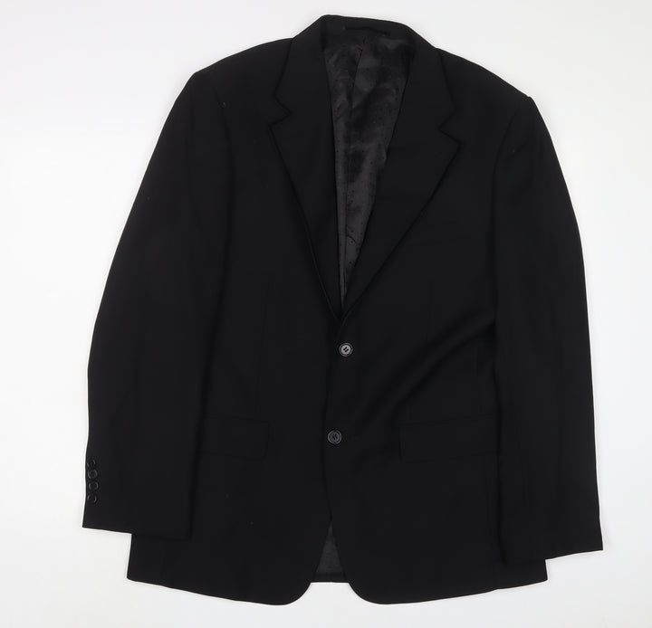 UrbanSpirit Mens Black Polyester Jacket Suit Jacket Size L Regular