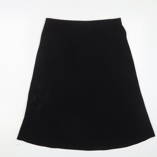 Marks and Spencer Womens Black Polyester A-Line Skirt Size 10 - Embroidered