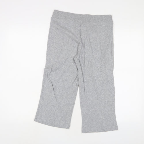 Marks and Spencer Womens Grey Cotton Sweatpants Trousers Size 10 L20 in Regular Drawstring