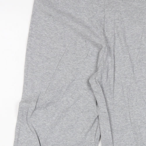 Marks and Spencer Womens Grey Cotton Sweatpants Trousers Size 10 L20 in Regular Drawstring