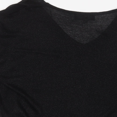 NEXT Womens Black V-Neck Viscose Pullover Jumper Size 12 - Cold Shoulder