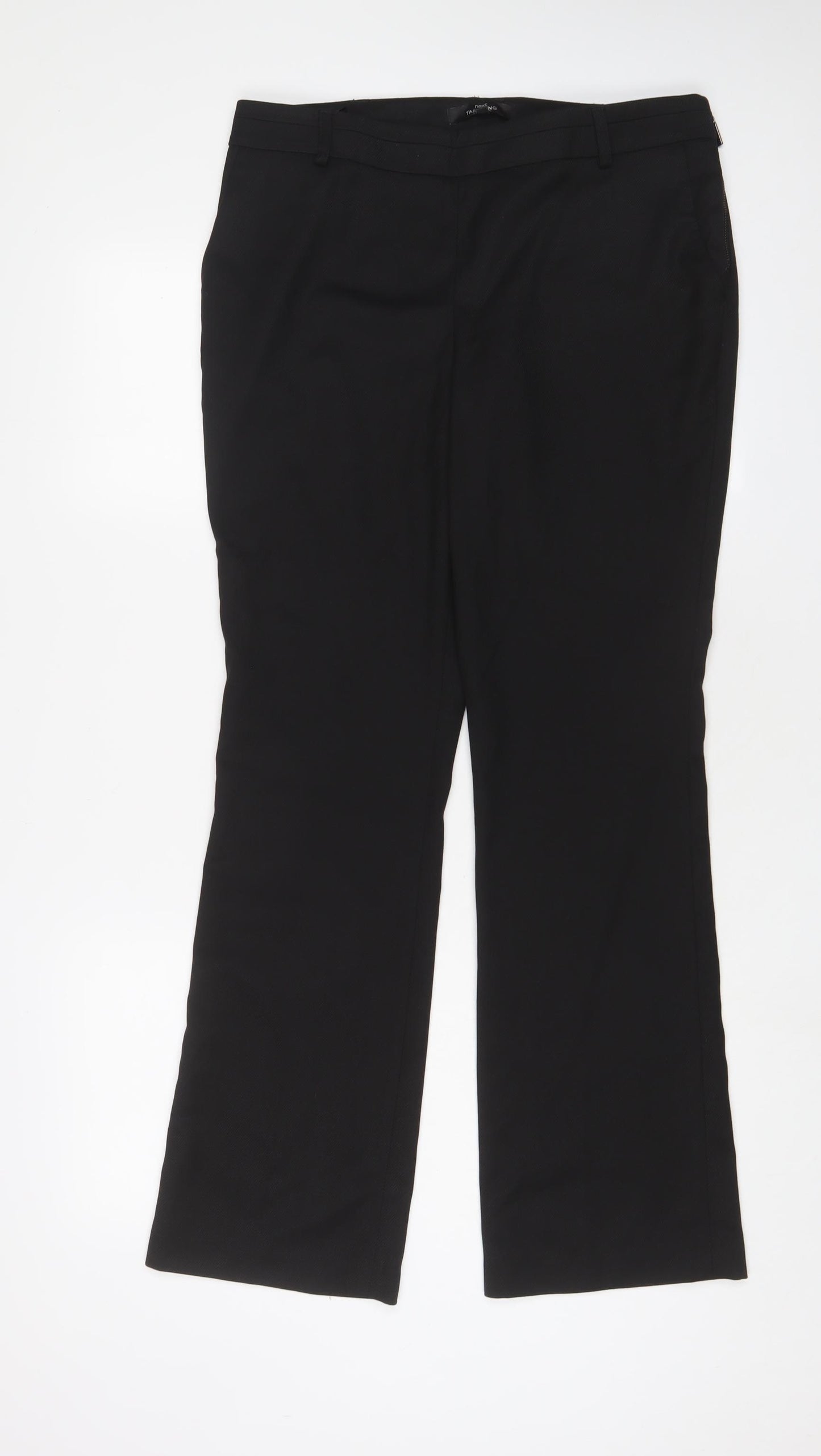 NEXT Womens Black Polyester Trousers Size 12 L30 in Regular Zip