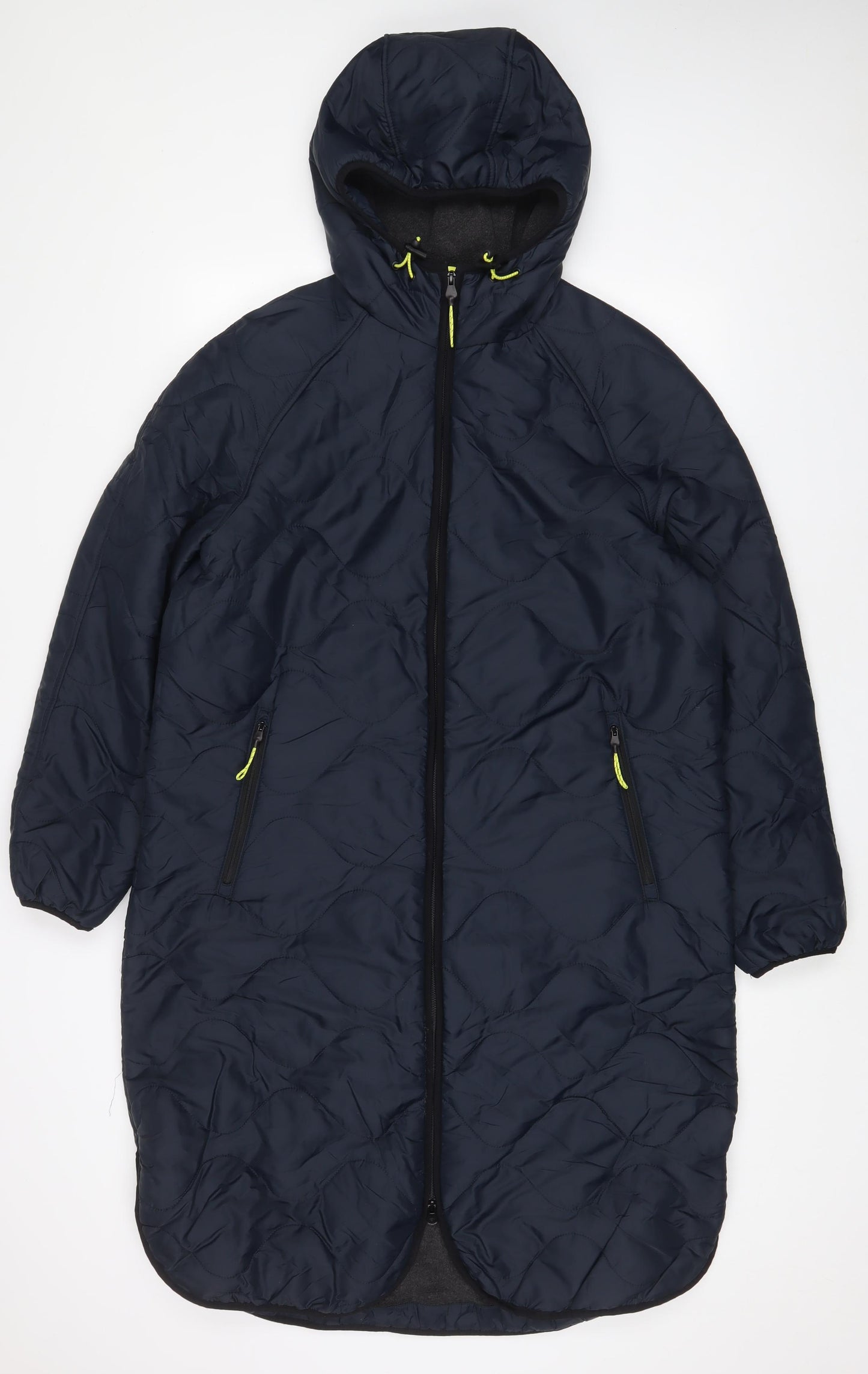 GOODMOVE Womens Blue Quilted Jacket Size 12 Zip
