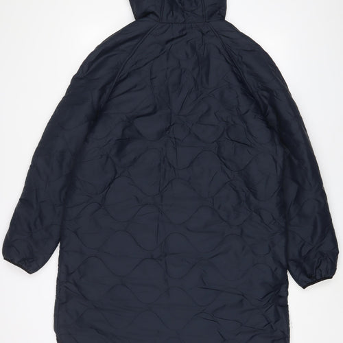 GOODMOVE Womens Blue Quilted Jacket Size 12 Zip