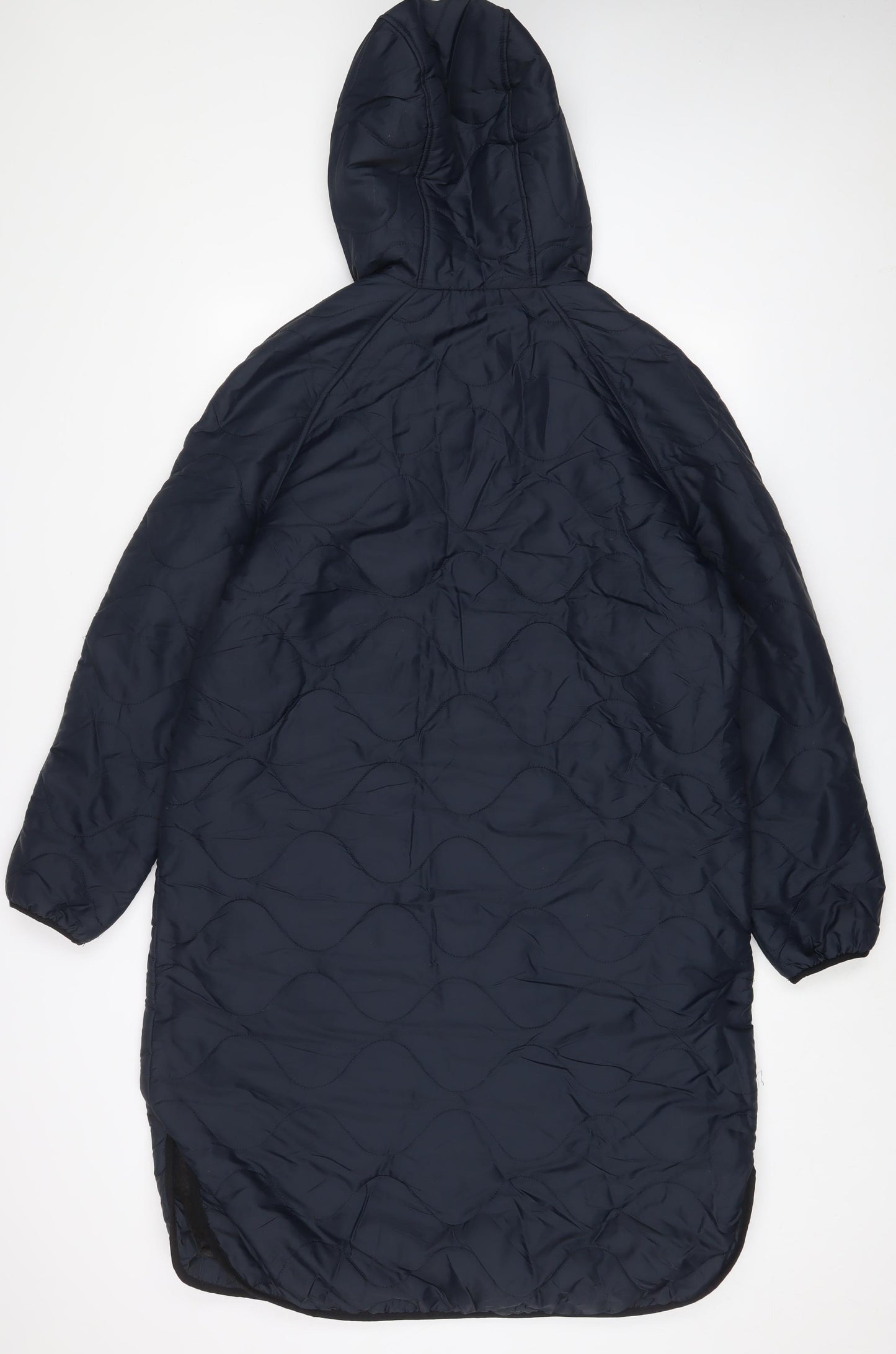 GOODMOVE Womens Blue Quilted Jacket Size 12 Zip