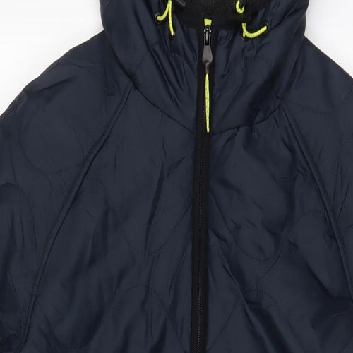 GOODMOVE Womens Blue Quilted Jacket Size 12 Zip