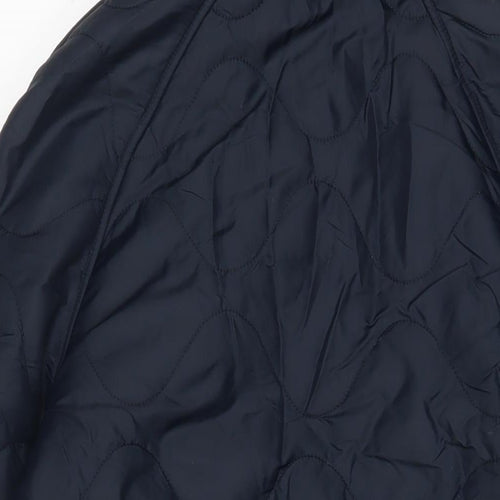 GOODMOVE Womens Blue Quilted Jacket Size 12 Zip