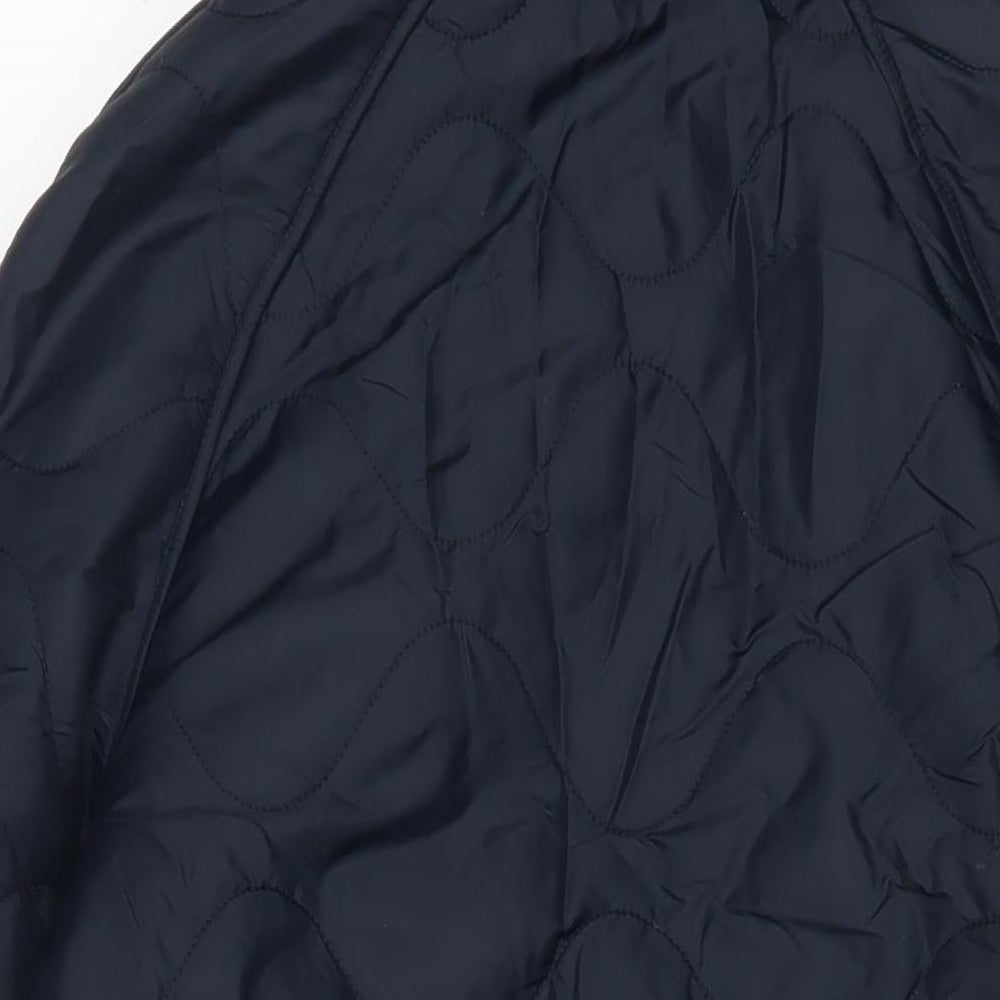 GOODMOVE Womens Blue Quilted Jacket Size 12 Zip