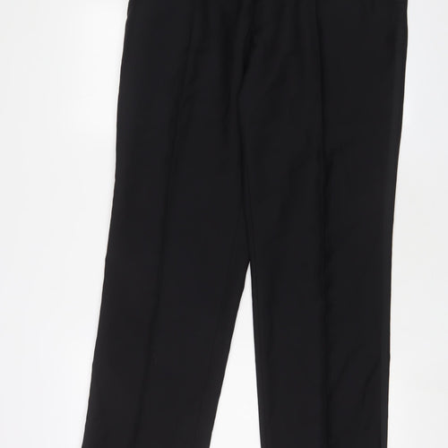 Jeff Banks Mens Black Wool Trousers Size 36 in L31 in Regular Hook & Eye