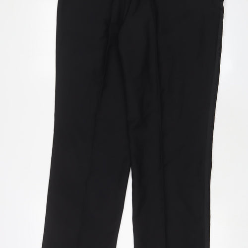 Jeff Banks Mens Black Wool Trousers Size 36 in L31 in Regular Hook & Eye