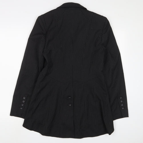NEXT Womens Black Striped Jacket Blazer Size 12 Button
