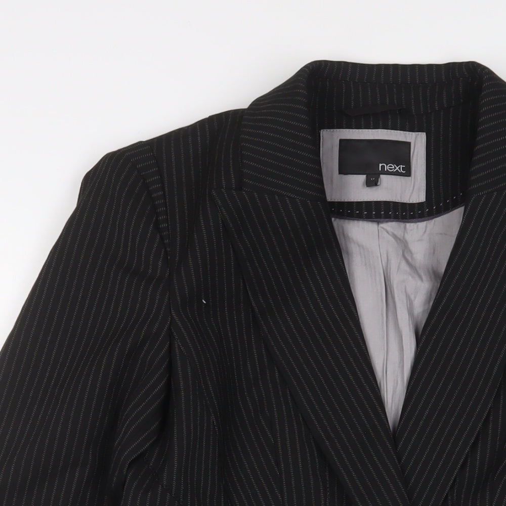 NEXT Womens Black Striped Jacket Blazer Size 12 Button