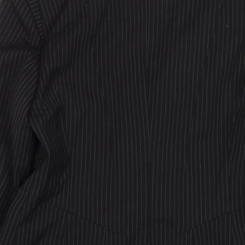 NEXT Womens Black Striped Jacket Blazer Size 12 Button