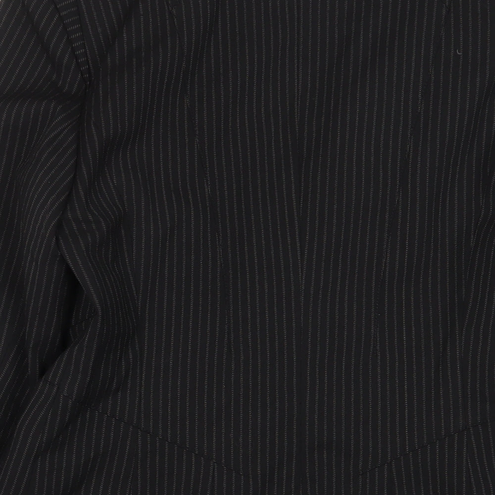 NEXT Womens Black Striped Jacket Blazer Size 12 Button