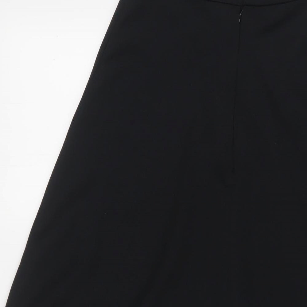C&A Womens Black Polyester A-Line Skirt Size 23 in Button
