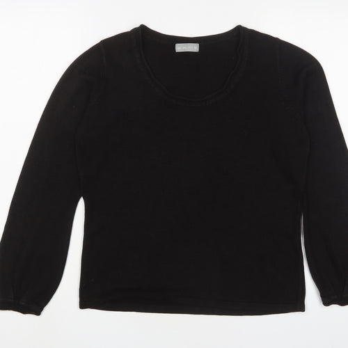 Per Una Womens Black Scoop Neck Acrylic Pullover Jumper Size 16