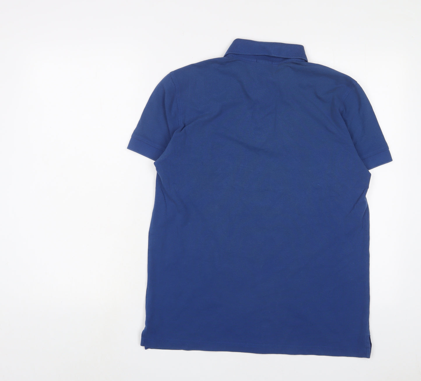 HUGO BOSS Mens Blue Cotton Polo Size M Collared Button