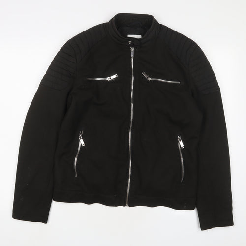 Zara Mens Black Jacket Size L Zip