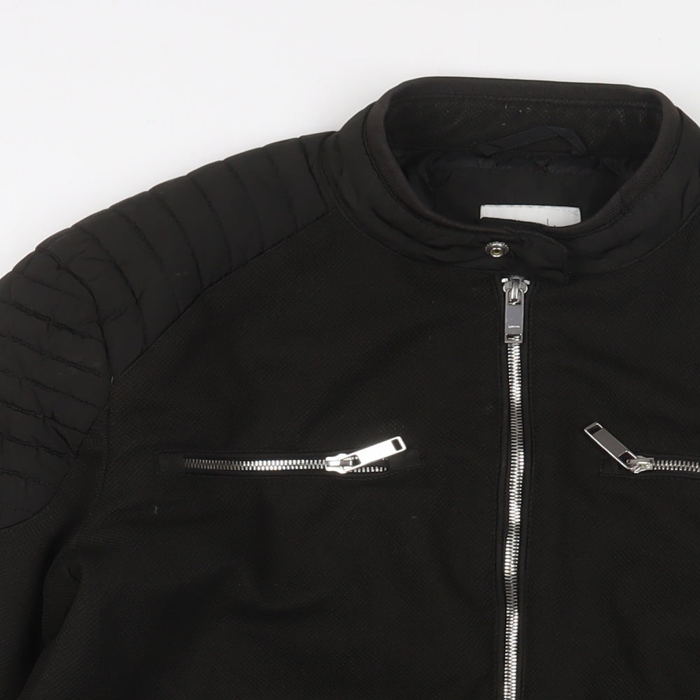 Zara Mens Black Jacket Size L Zip